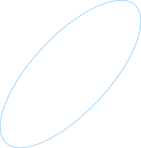 Blue outlined ellipse shape