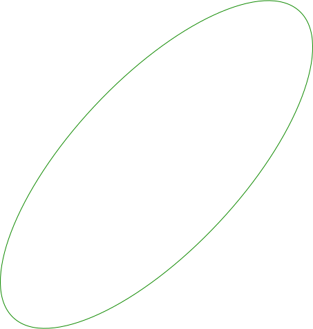 Green elliptic shape on a white background